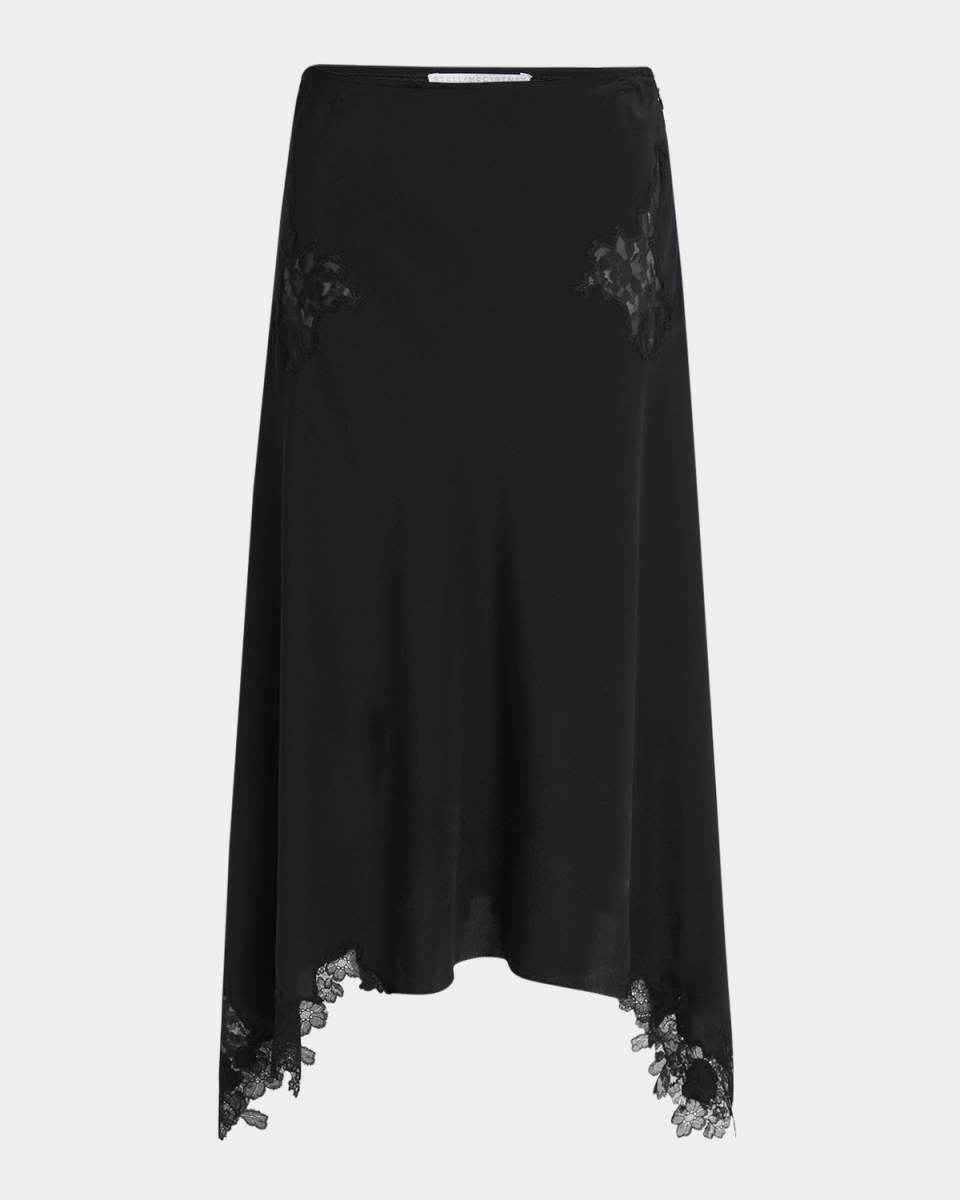 Lace Handkerchief Midi Skirt